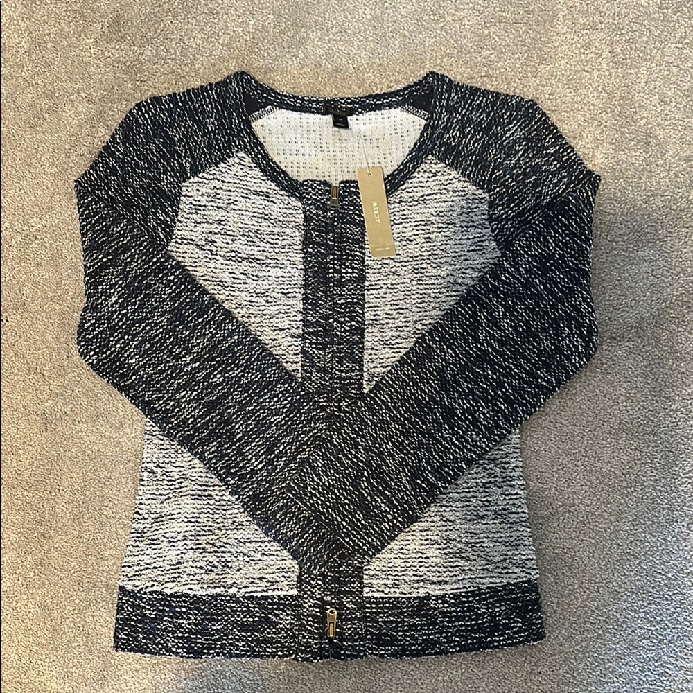 J. Crew Black and White Cardigan Sweater